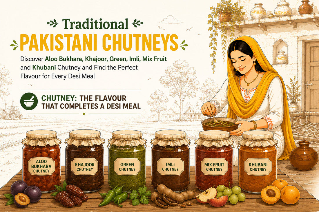Traditional Pakistani Chutneys Discover Aloo Bukhara, Khajoor, Green, Imli, Mix Fruit and Khubani Chutney and Find the Perfect Flavour for Every Desi Meal