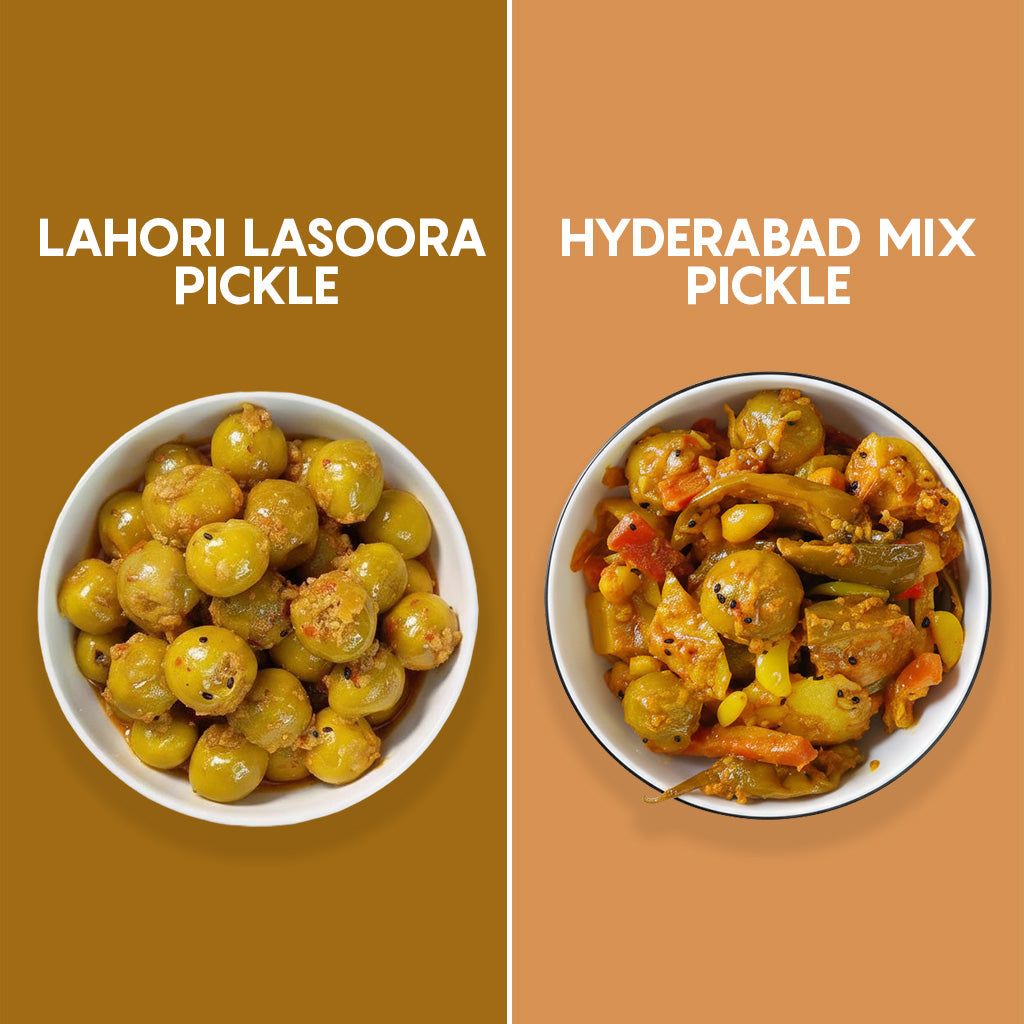Desi Flavours Bundle  | Lahori Lasoora Pickle & Hyderabad Mix Pickle