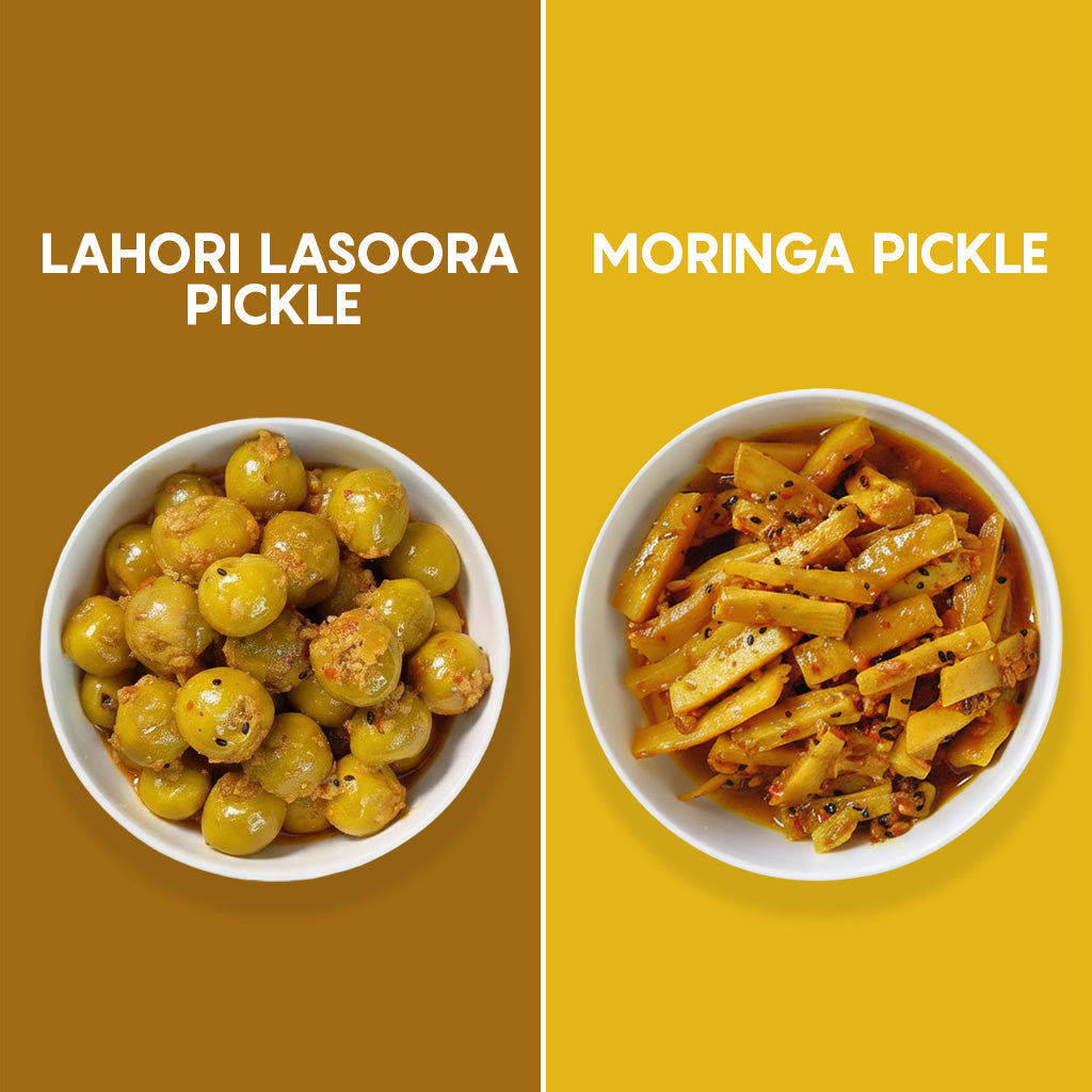 Riwaiti Chaska Pack | Lahori Lasoora Pickle & Moringa Pickle